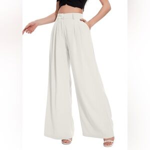 FUNYYZO Beige Wide-Leg Trousers Small 28” Inseam Minimalist